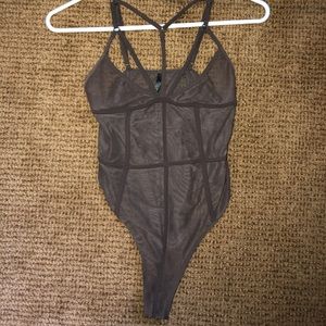 Mesh brown lingerie body suit